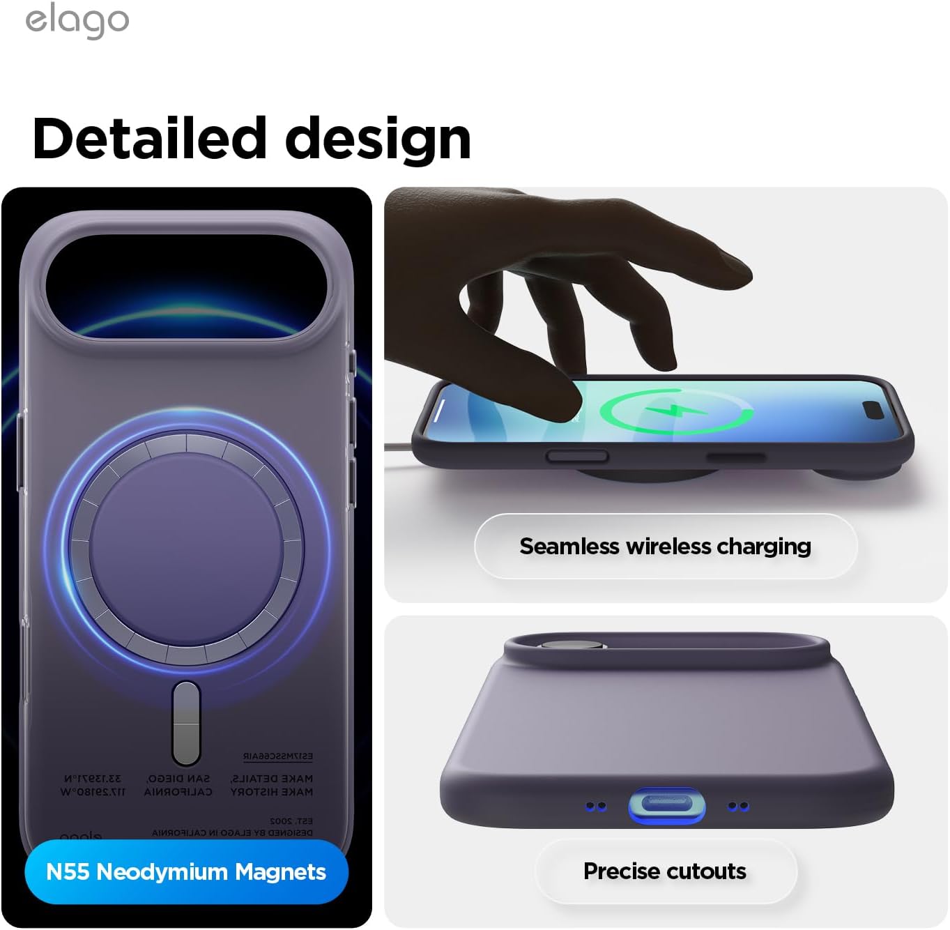 61qKL-7RomL._AC_SL1500_ elago for iPhone Air Case, Premium Magnetic Silicone Case, Compatible with MagSafe, Liquid Silicone Material, Protective Cover, Shockproof, Slim Phone, 6.5 inch (Deep Lavender)