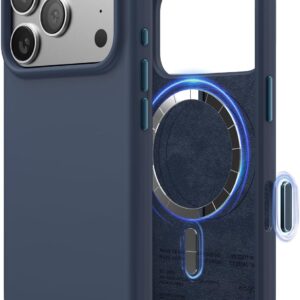 elago for iPhone 17 Pro Case, Premium Magnetic Silicone Case, Compatible with MagSafe, Liquid Silicone Material, Protective Cover, Shockproof, Slim Phone, 6.3 inch (Jean Indigo)