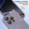 Miracase Magnetic for iPhone 16 Pro Max Case, [Soft Anti-Scratch Microfiber Lining], Compatible with MagSafe, Liquid Silicone Case Shockproof Drop Protection Phone Case for 16 ProMax,Lavender Gray
