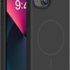 Miracase Magnetic for iPhone 13 Case, [Soft Anti-Scratch Microfiber Lining], Compatible with MagSafe, Liquid Silicone Case Shockproof Drop Protection Phone Case for 13, Black Magnetic