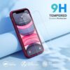 Miracase Designed for iPhone 11 Phone Case, with Screen Protector, Liquid Silicone Gel Rubber Drop Protection Shockproof Cover Phone Case for iPhone 11, Wine Red