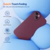 Miracase Designed for iPhone 14 Case,[Upgraded Enhanced Camera Protection],Shockproof Liquid Silicone Case with Microfiber Lining, 6.1 inch, Wine Red