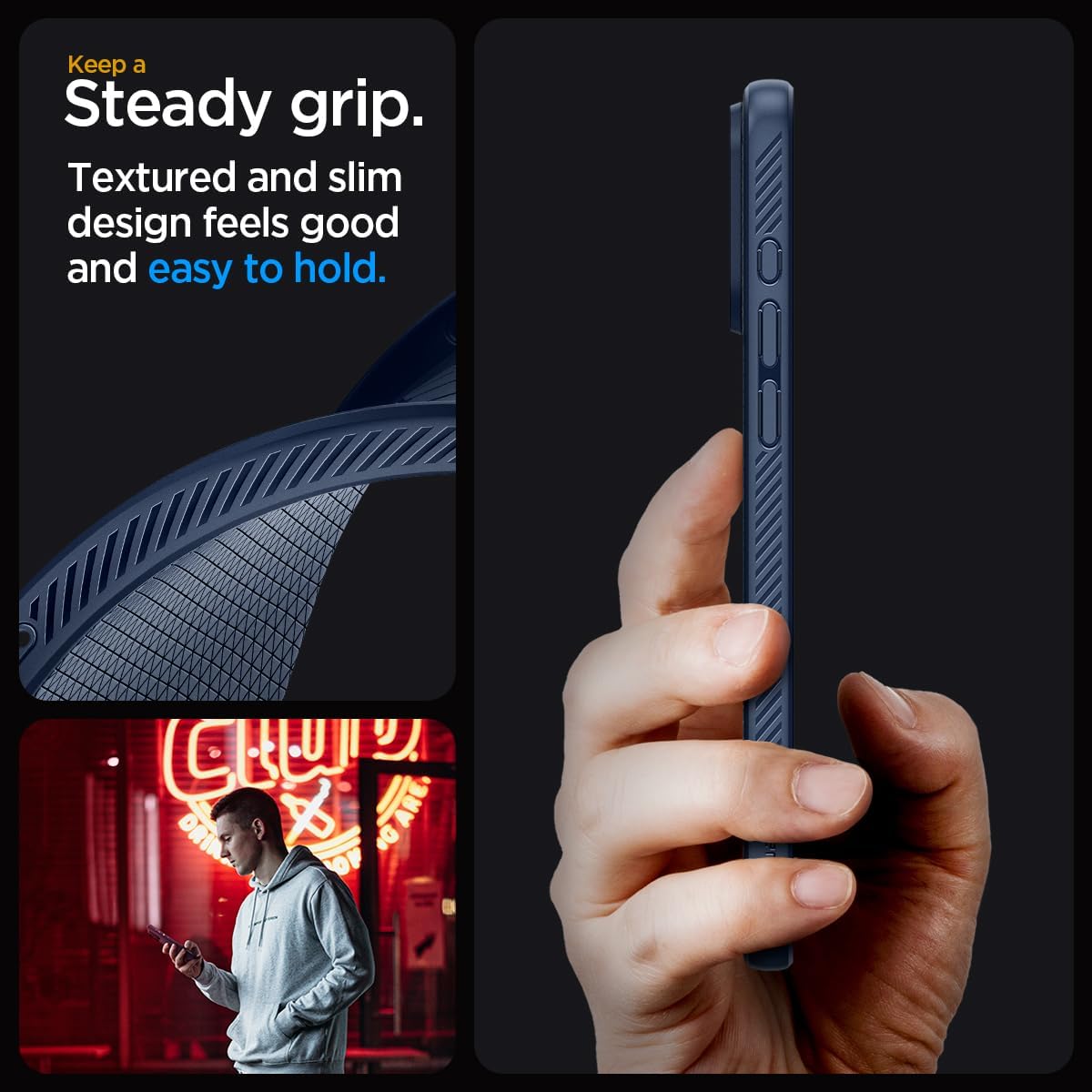 Spigen Liquid Air Designed for iPhone 15 Pro Case (2023) [Military-Grade Protection] - Navy Blue