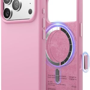 61t1qrEN9zL._AC_SL1500_ elago for iPhone 17 Pro Case, Premium Magnetic Silicone Case, Compatible with MagSafe, Liquid Silicone Material, Protective Cover, Shockproof, Slim Phone, 6.3 inch (Hot Pink)
