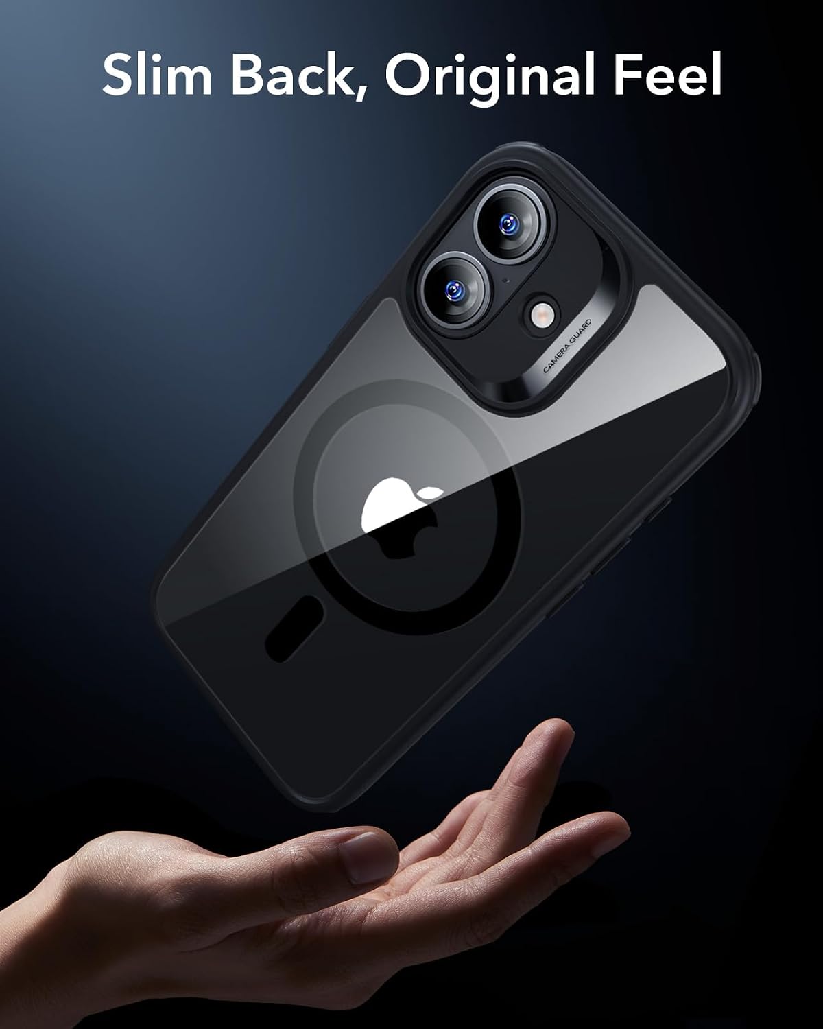 61taTWO-R3L._AC_SL1500_ ESR for iPhone 17 Case, Camera Control Cover, Compatible with MagSafe, Shockproof Military-Grade Protection, Magnetic Phone Case for iPhone 17, Classic Hybrid Case, Clear Black