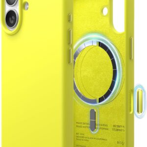 elago for iPhone 17 Case, Premium Magnetic Silicone Case, Compatible with MagSafe, Liquid Silicone Material, Protective Cover, Shockproof, Slim Phone, 6.3 inch (Neon Yellow)