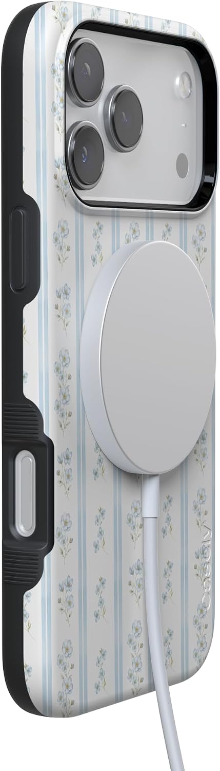 61uA-pj98PL._AC_SL1500_ Casely iPhone 17 Pro Max Case | Cottage Stripe | Blue Floral | Bold Protective Design | Compatible with MagSafe