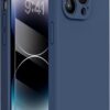 Miracase Designed for iPhone 14 Pro Case, [Upgraded Camera Protection], Shockproof Liquid Silicone Rubber Phone Case Cover for 14 Pro 6.1 inch, Dark Blue