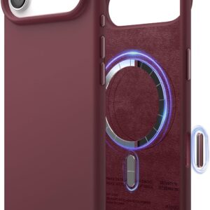 61unVT9lPL._AC_SL1500_ elago for iPhone Air Case, Premium Magnetic Silicone Case, Compatible with MagSafe, Liquid Silicone Material, Protective Cover, Shockproof, Slim Phone, 6.5 inch (Burgundy)