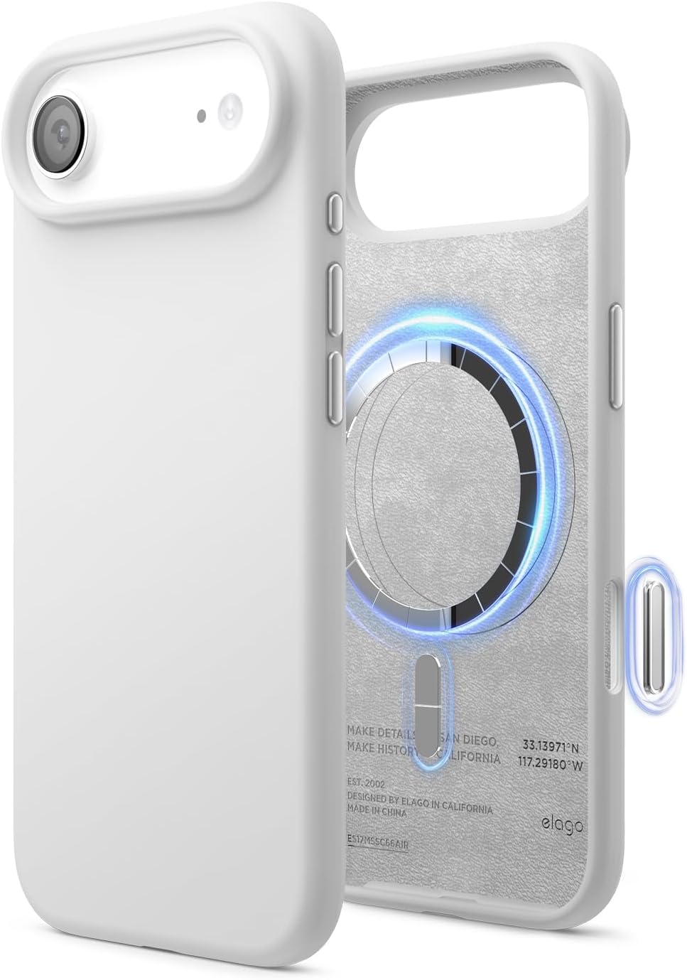 61vMzxgzJ3L._AC_SL1500_ elago for iPhone Air Case, Premium Magnetic Silicone Case, Compatible with MagSafe, Liquid Silicone Material, Protective Cover, Shockproof, Slim Phone, 6.5 inch (White)