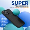 Miracase Magnetic for iPhone 15 Pro Max Case, [Soft Anti-Scratch Microfiber Lining], Compatible with MagSafe, Liquid Silicone Case Shockproof Drop Protection Phone Case for 15 ProMax, Black