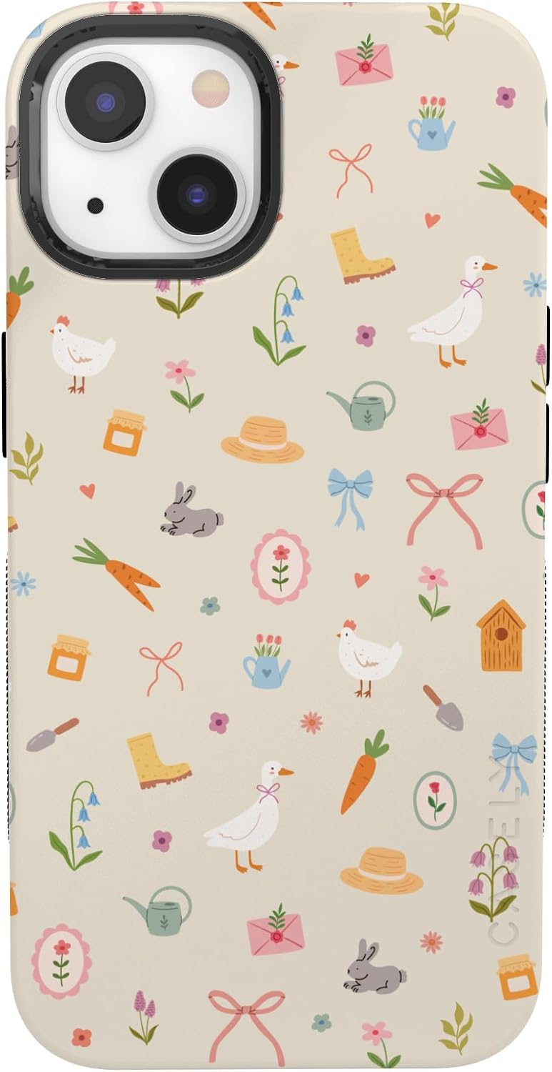 61wzPNfQpSL._AC_SL1500_ Casely iPhone 13 Case | Hoppy Garden | Spring Things | Bold Protective Design | Compatible with MagSafe