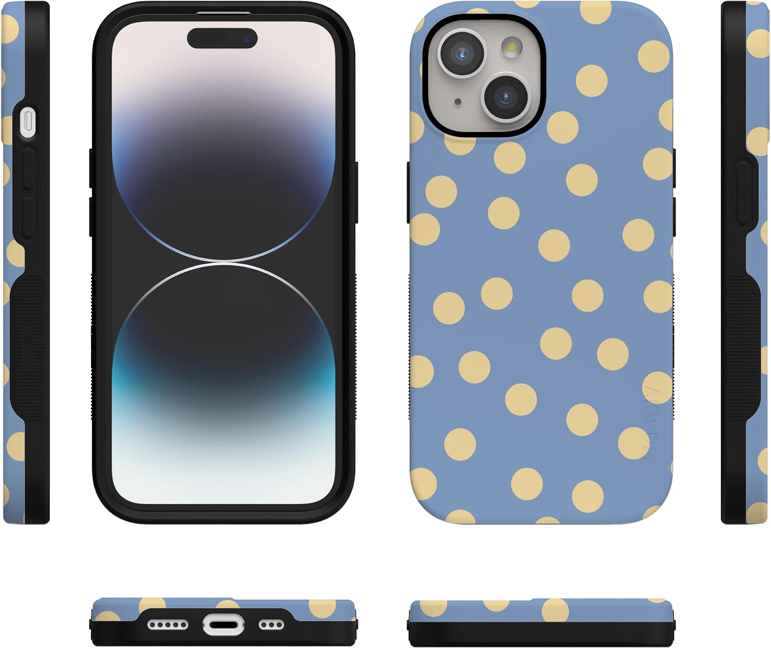 61x1RxNNfpL._AC_SL1500_ Casely iPhone 15 Plus Case | in the Spotlight | Pastel Polka Dot | Bold Protective Design | Compatible with MagSafe