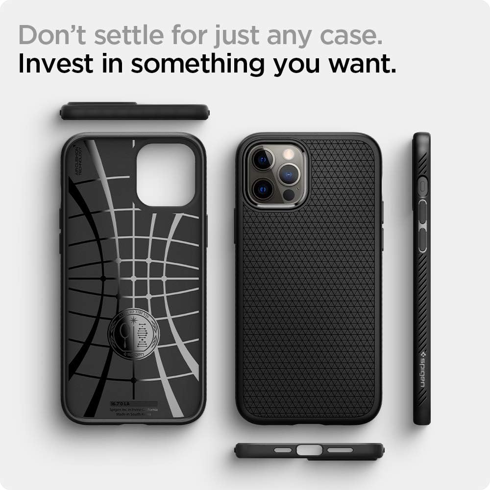 61xik6gcZhL._AC_SL1000_ Spigen Liquid Air Designed for iPhone 12 Pro Max Case (2020) - Matte Black