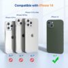 Miracase Designed for iPhone 14 Case,[Upgraded Enhanced Camera Protection],Shockproof Liquid Silicone Case with Microfiber Lining, 6.1 inch,Dark Green