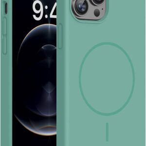Miracase Compatible with iPhone 12 Pro Max Case, [Soft Anti-Scratch Microfiber Lining], Liquid Silicone Case Gel Rubber Shockproof Drop Protection Phone Case for 12 Pro Max, Midnight Green