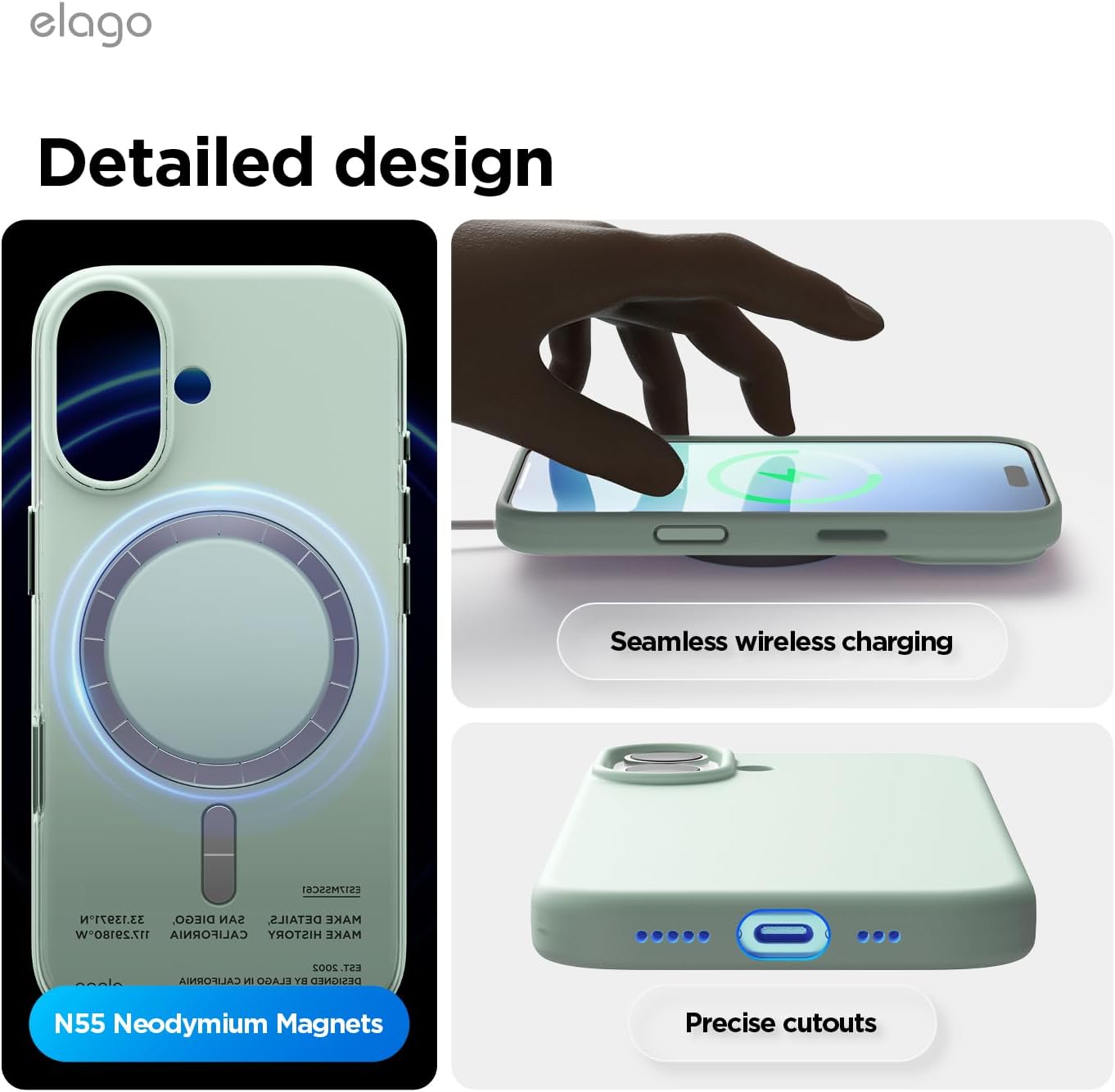 61yfvgg4CyL._AC_SL1500_ elago for iPhone 17 Case, Premium Magnetic Silicone Case, Compatible with MagSafe, Liquid Silicone Material, Protective Cover, Shockproof, Slim Phone, 6.3 inch (Mint)
