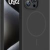 Miracase Magnetic for iPhone 15 Pro Max Case, [Soft Anti-Scratch Microfiber Lining], Compatible with MagSafe, Liquid Silicone Case Shockproof Drop Protection Phone Case for 15 ProMax, Black