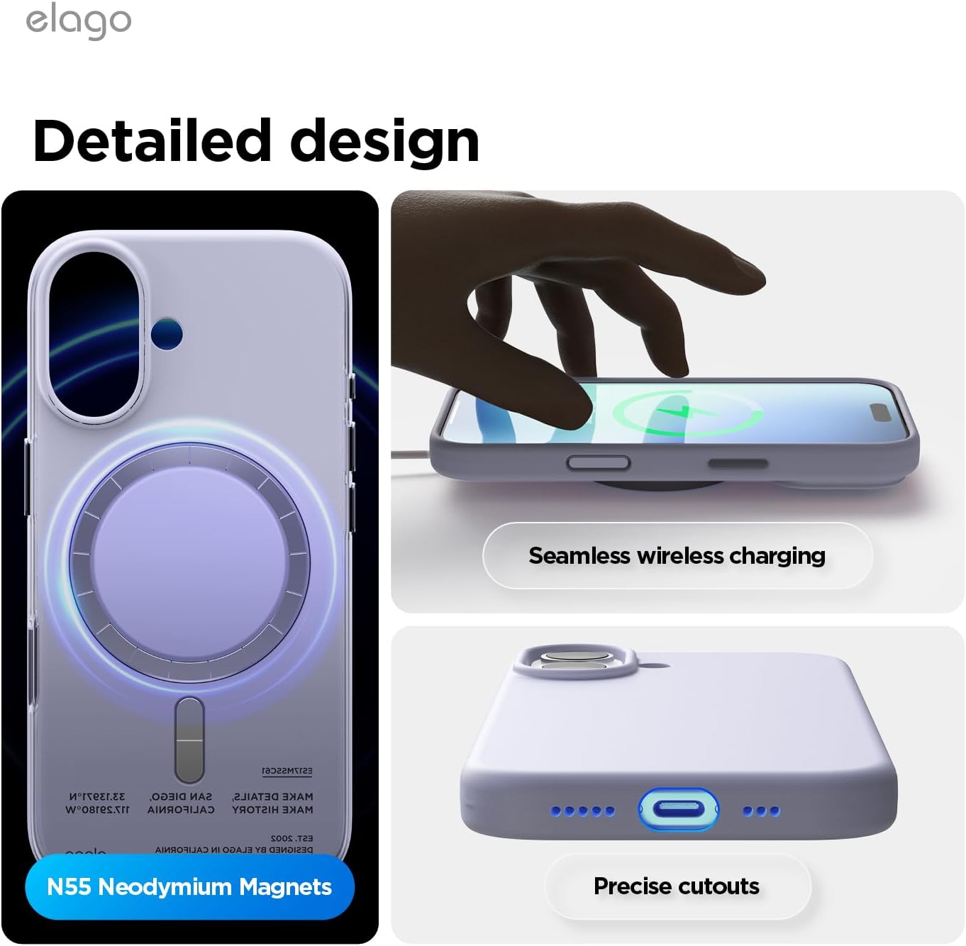 elago for iPhone 17 Case, Premium Magnetic Silicone Case, Compatible with MagSafe, Liquid Silicone Material, Protective Cover, Shockproof, Slim Phone, 6.3 inch (Purple)