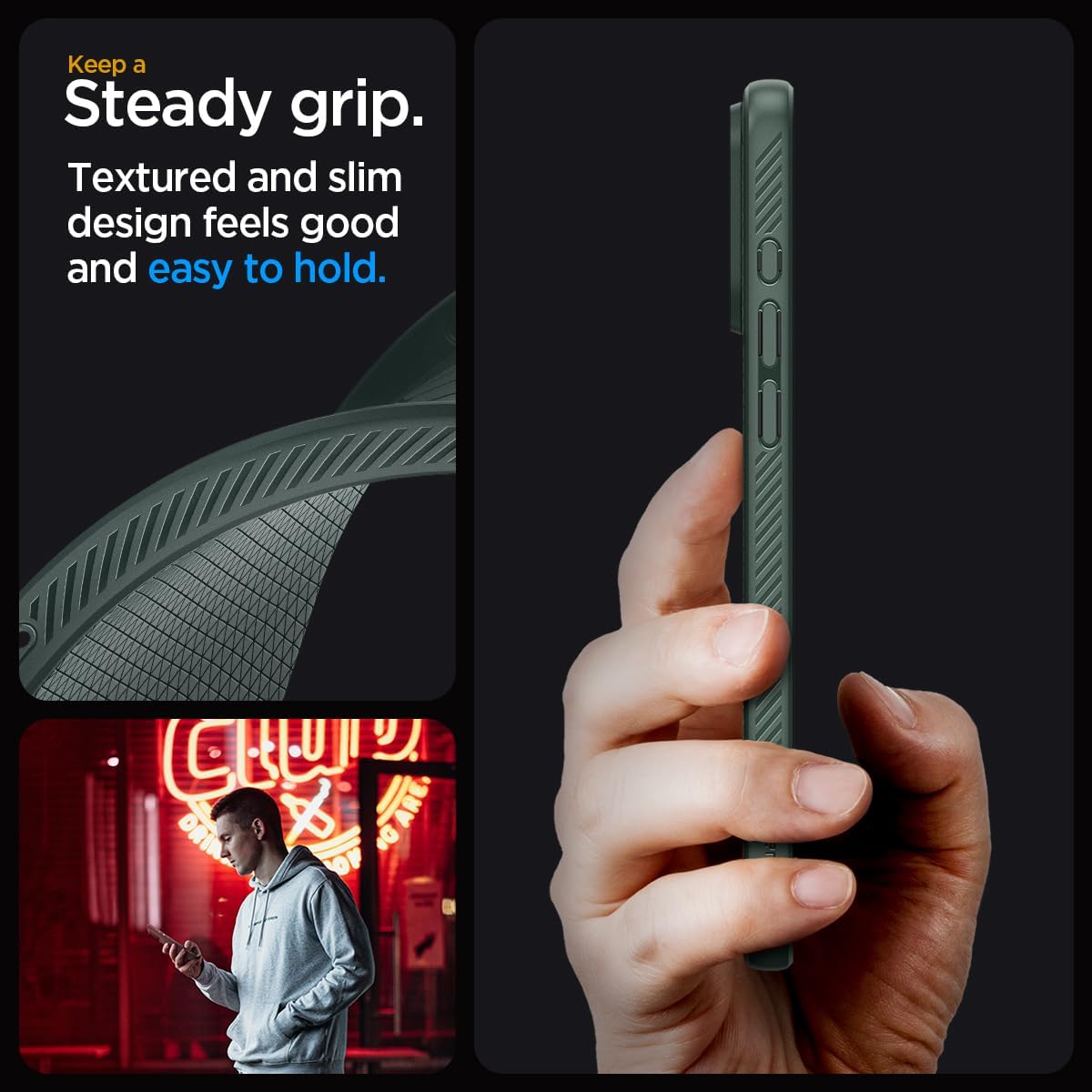 Spigen Liquid Air Designed for iPhone 15 Pro Max Case (2023) [Military-Grade Protection] - Abyss Green