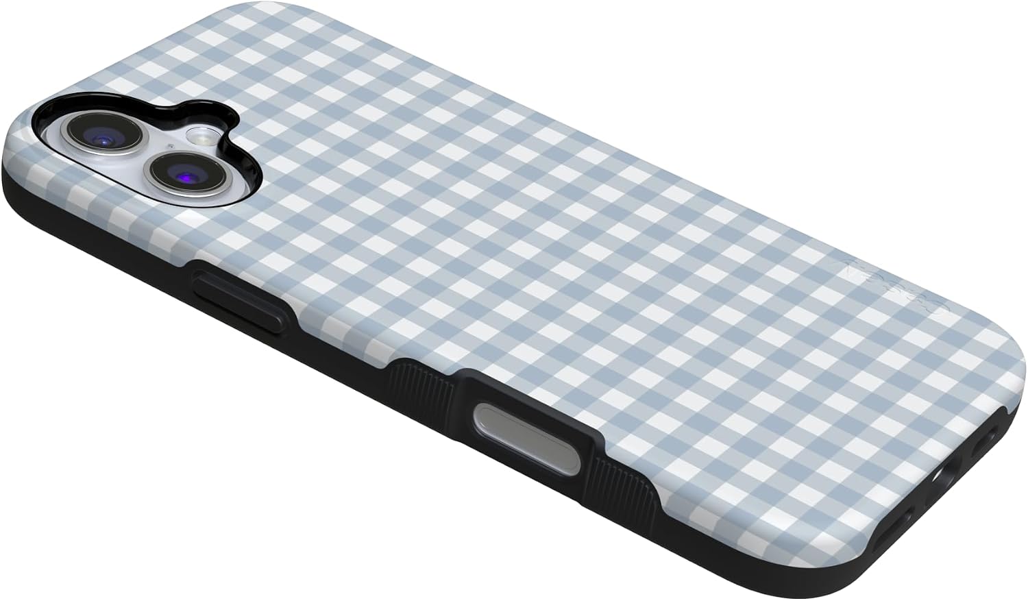 Casely iPhone 16 Case | Pastel Picnic | Blue Gingham | Bold Protective Design | Compatible with MagSafe