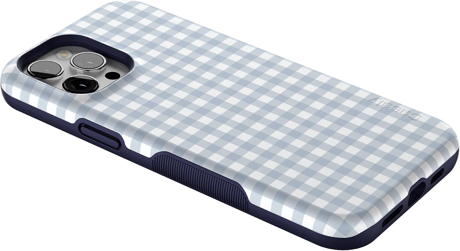 61zm5LyRBqL._AC_SL1500_ Casely iPhone 12 Pro Max Case | Pastel Picnic | Blue Gingham | Bold Protective Design | Compatible with MagSafe