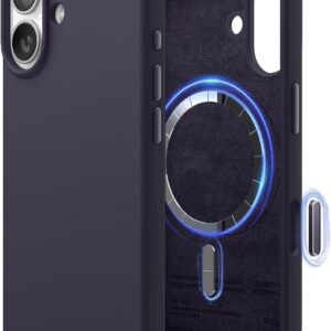elago for iPhone 17 Case, Premium Magnetic Silicone Case, Compatible with MagSafe, Liquid Silicone Material, Protective Cover, Shockproof, Slim Phone, 6.3 inch (Deep Purple)