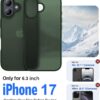 Eastinbox for iPhone 17 Case [16FT Military Grade Shockproof], Anti-Slip Anti-Scratch, Slim Translucent Frosted Matte Phone Cover, Case for i Phone17 6.3", Green