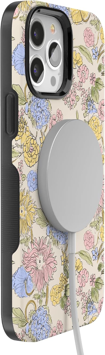 Casely iPhone 13 Pro Case | Prairie Blooms | Pastel Floral | Bold Protective Design | Compatible with MagSafe