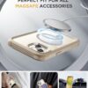 Miracase Glass Series for iPhone 15 Case [Compatible with MagSafe] Full-Body Magnetic Bumper Case with Built-in 9H Tempered Glass Anti-Fingerprint Screen Protector + Camera Lens Protector, Beige