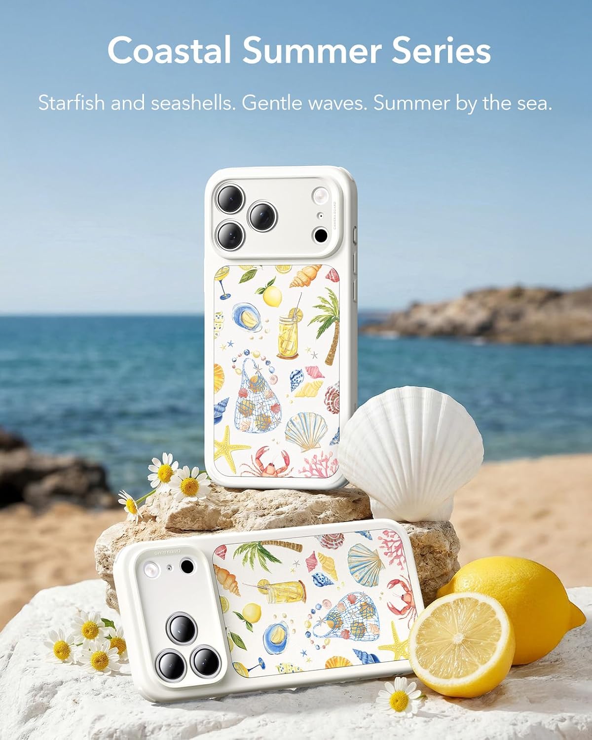 710HO6kbCVL._AC_SL1500_ ESR for iPhone 17 Pro Case, Camera Control Cover, Compatible with MagSafe, Shockproof Military-Grade Protection, Magnetic Case for iPhone 17 Pro, Classic Hybrid, Coastal Summer, Cream White