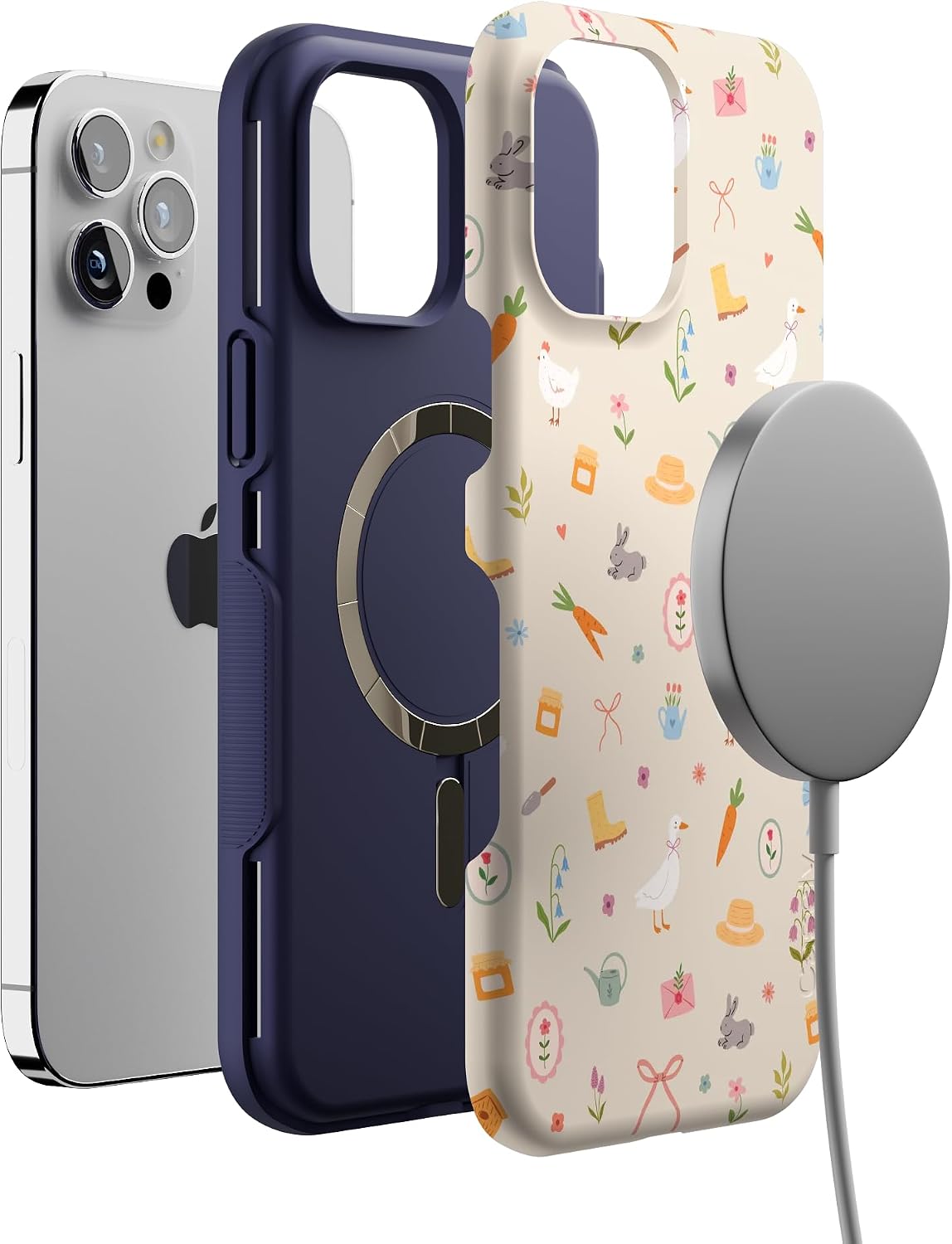 710TYITHoL._AC_SL1500_ Casely iPhone 12 Pro Max Case | Hoppy Garden | Spring Things | Bold Protective Design | Compatible with MagSafe