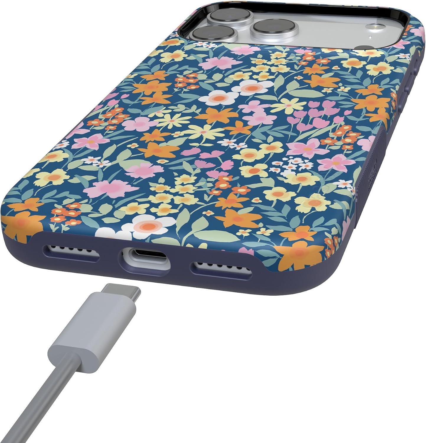 710c6Vr7T1L._AC_SL1500_ Casely iPhone 17 Pro Case | Full Bloom | Navy Floral | Bold Protective Design | Compatible with MagSafe