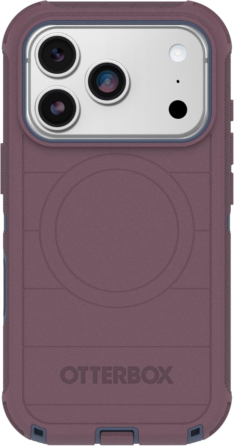 OtterBox iPhone 17 Pro (Only) - Defender Series Case - Tulipwood Glow (Purple & Blue) - Snaps on MagSafe - Tough - Rugged & Durable