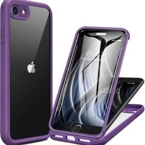 Miracase Crossbody Phone Lanyard Cases, Clip and Go Strap for iPhone SE, Adjustable Crossbody Cell Belt with Zippered Pouch, Neck Shoulder Cell Lanyard for Women, Purple
