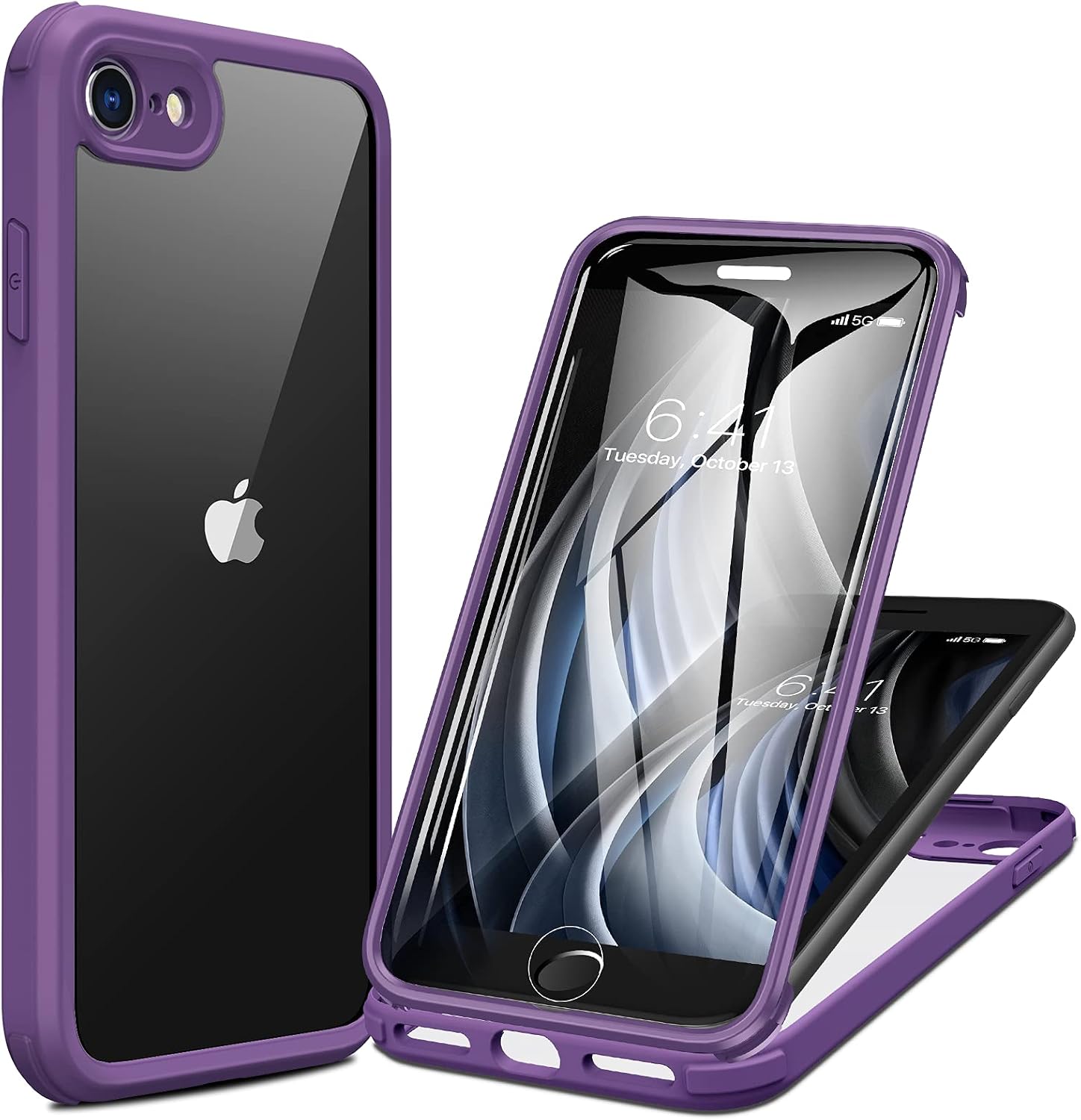 711-gNc81sS._AC_SL1500_ Miracase Crossbody Phone Lanyard Cases, Clip and Go Strap for iPhone SE, Adjustable Crossbody Cell Belt with Zippered Pouch, Neck Shoulder Cell Lanyard for Women, Purple