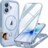 7121pa3XXRL._AC_SL1500_ Miracase for iPhone 17 Case 6.3'', Full-Body Military Grade Drop Protection Outdoor Phone case with Built-in Glass Screen &Camera Control,Easy Installation,No Gap,Compatible with MagSafe,Light Blue