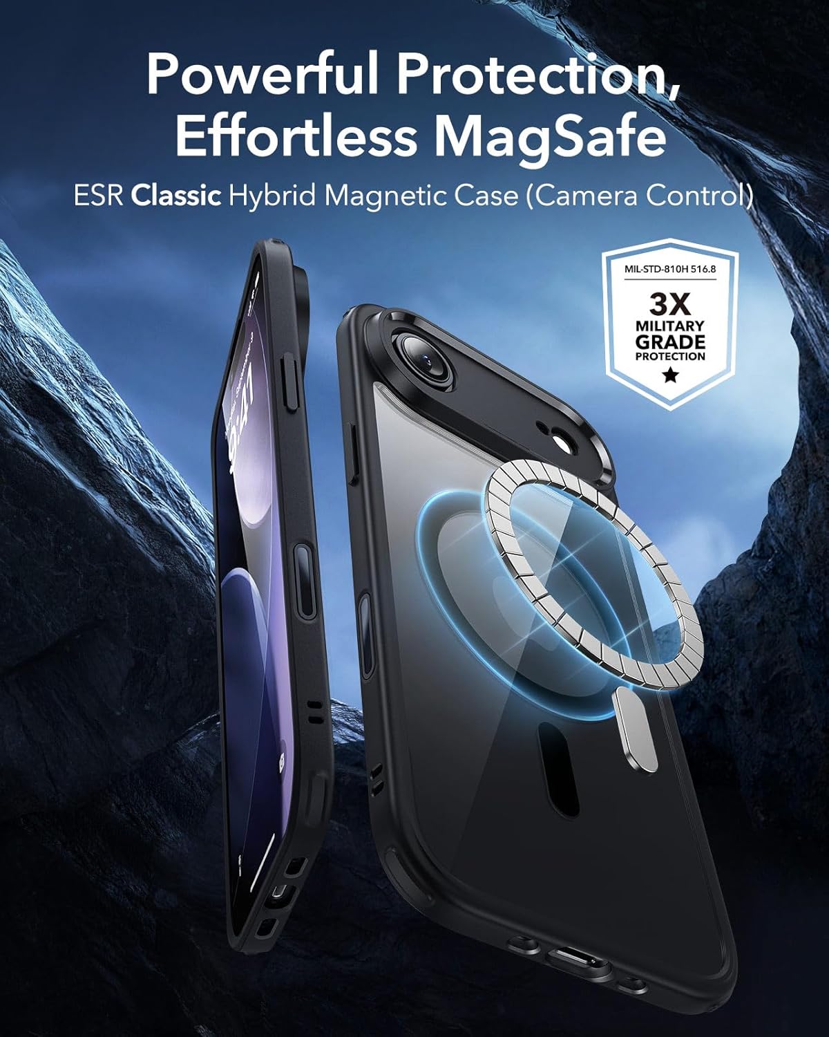 71271lirx2L._AC_SL1500_ ESR for iPhone Air Case, Camera Control Cover, Compatible with MagSafe, Shockproof Military-Grade Protection, Magnetic Phone Case for iPhone Air, Classic Hybrid Case, Clear Black
