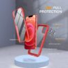 7127XxbjDOL._AC_SL1500_ Miracase Glass Series for iPhone 12/12 Pro Case 6.1 inch, Upgraded Full-Body Rugged Phone Bumper Case Cover with Built-in 9H Tempered Glass Screen Protector and Camera Protector, Red