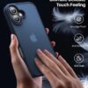 Eastinbox for iPhone 16 Case [16FT Military Grade Shockproof], Anti-Slip Anti-Scratch, Slim Translucent Frosted Matte Protective Cover, i Phone 16 Phone Case 6.1", Blue