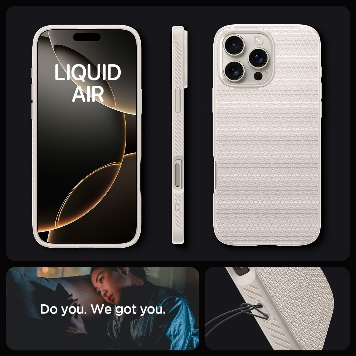 Spigen Liquid Air Designed for iPhone 16 Pro Case [NOT Compatible with MagSafe], [Military-Grade Protection] - Natural Titanium
