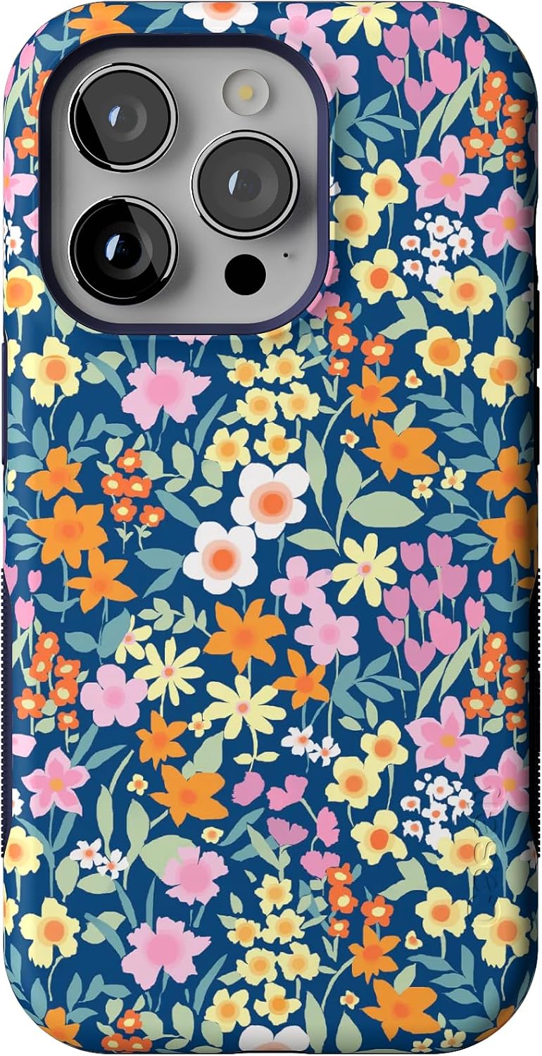 712RGWkWw-L._AC_SL1500_ Casely iPhone 14 Pro Case | Full Bloom | Navy Floral | Bold Protective Design | Compatible with MagSafe
