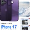 Eastinbox for iPhone 17 Case [16FT Military Grade Shockproof], Anti-Slip Anti-Scratch, Slim Translucent Frosted Matte Phone Cover, Case for i Phone17 6.3", Purple