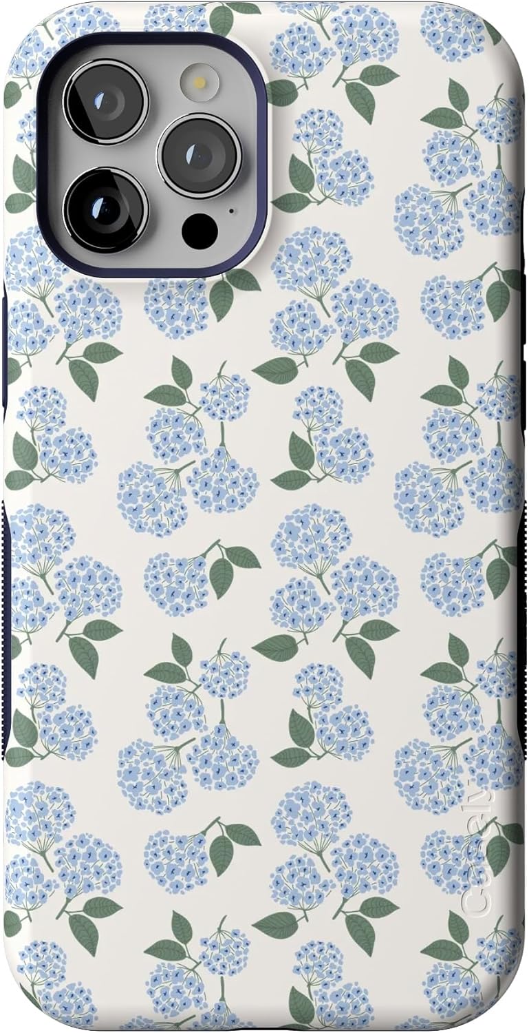 712n24ZCML._AC_SL1500_ Casely iPhone 12 Pro Max Case | Nantucket Cottage | Blue Hydrangea | Bold Protective Design | Compatible with MagSafe