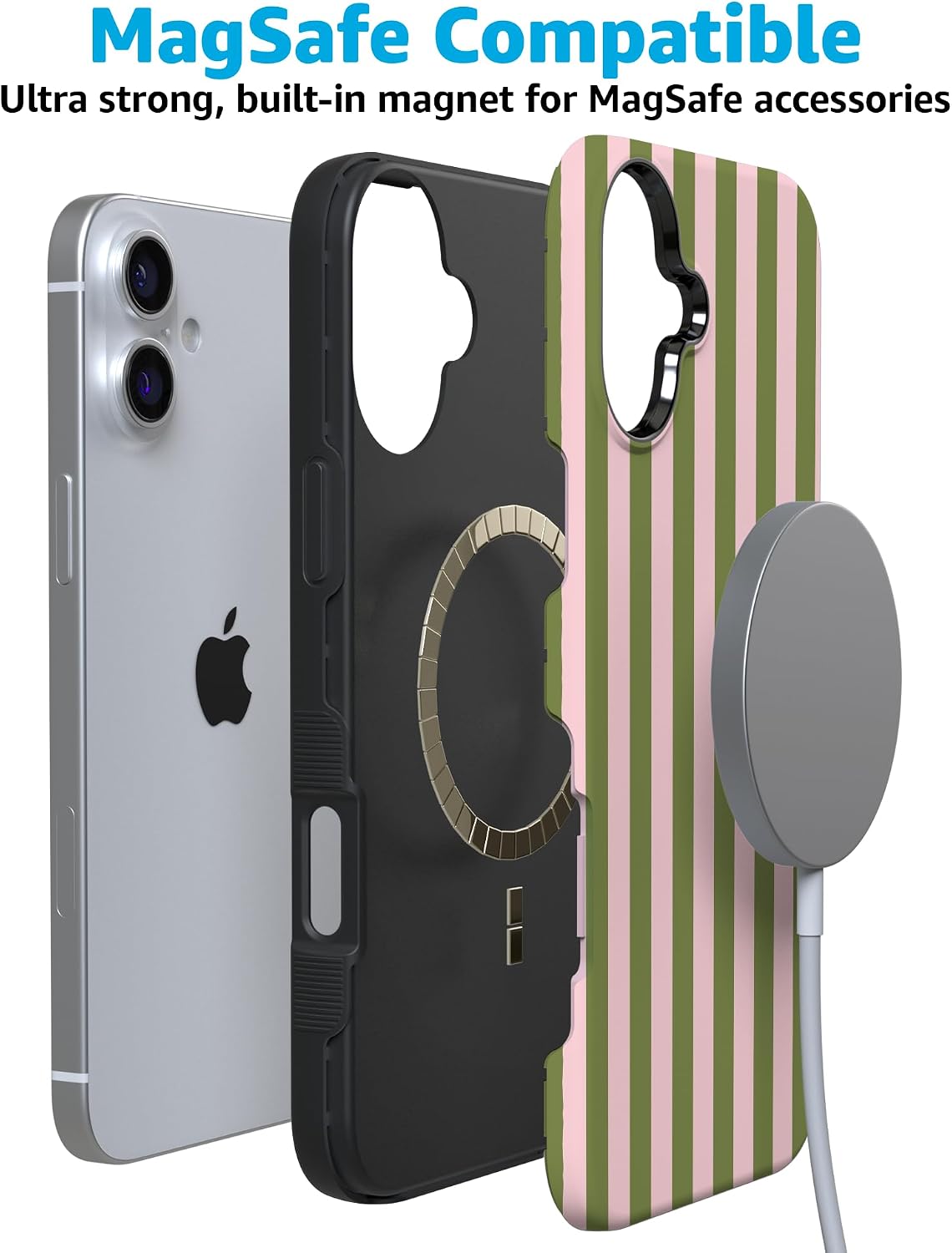 712pzq-rfpL._AC_SL1500_ Casely iPhone 16 Case | Summer Stripes | Sunday Best | Bold Protective Design | Compatible with MagSafe