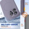 Miracase Magnetic for iPhone 15 Pro Case, [Soft Anti-Scratch Microfiber Lining], Compatible with MagSafe, Liquid Silicone Shockproof Drop Protection Phone Case for 15 Pro, Lavender Gray
