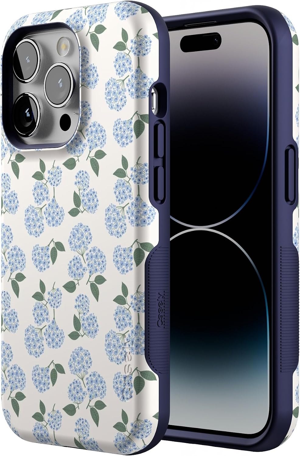 712x94phq1L._AC_SL1500_ Casely iPhone 14 Pro Case | Nantucket Cottage | Blue Hydrangea | Bold Protective Design | Compatible with MagSafe