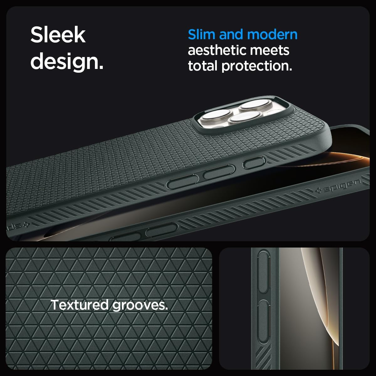 Spigen Liquid Air Designed for iPhone 16 Pro Case [NOT Compatible with MagSafe], [Military-Grade Protection] - Abyss Green