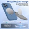 Miracase Magnetic for iPhone 14 Pro Max Case, [Soft Anti-Scratch Microfiber Lining], Compatible with MagSafe, Silicone Shockproof Protection Phone Case for iPhone 14 Pro Max,Glass Blue