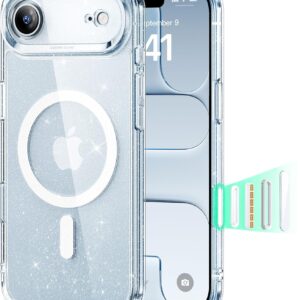 ESR for iPhone Air Case, Camera Control Cover, Compatible with MagSafe, Shockproof Military-Grade Protection, Magnetic Phone Case for iPhone Air, Classic Hybrid Case, Clear Shimmer